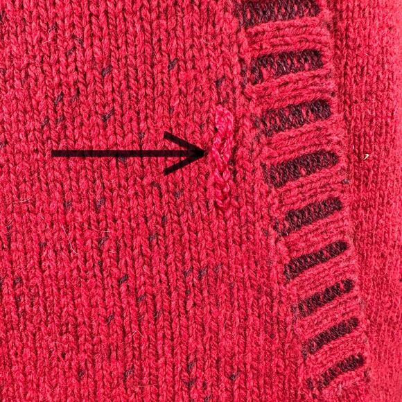 Eddie Bauer Red Wool Mohair Blend Fair Isle Holiday‎ Sweater Nordic Knit Size M - Picture 4 of 11